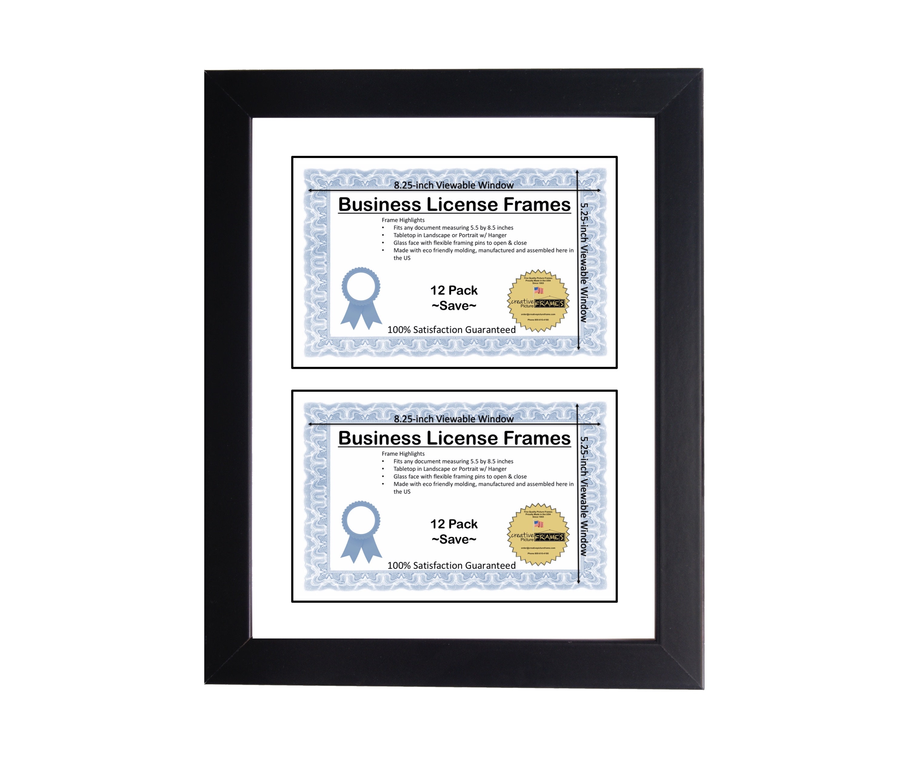 Double 5.5x8.5 License Frame Business License Frame Etsy