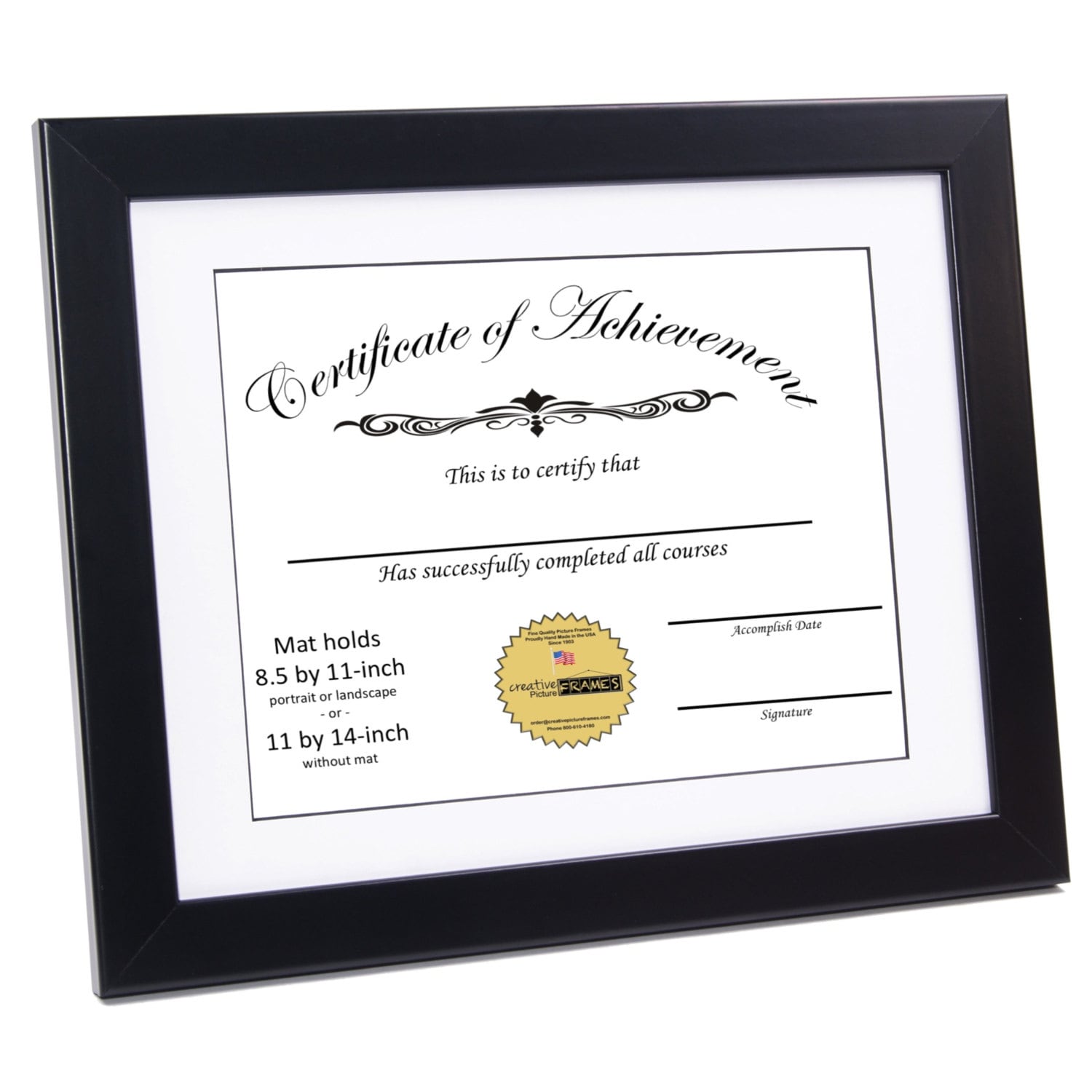 Black Diploma Frame With Mat Displays 8.5x11inch With Mat Etsy