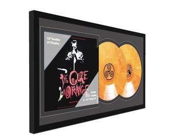 Double Jukebox-Style Vinyl Record Frame to Display Album Cover and  (2) 12" Vinyl LPs (Record/LP Not Included)