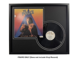 Vinyl Record Display Frame with Double Matting Displays Album Cover and 12" Vinyl LP (Record/LP Not Included)