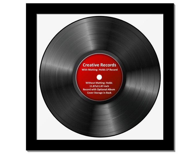33 LP Vinyl Record Album Frame Holds Record With Album Storage Behind