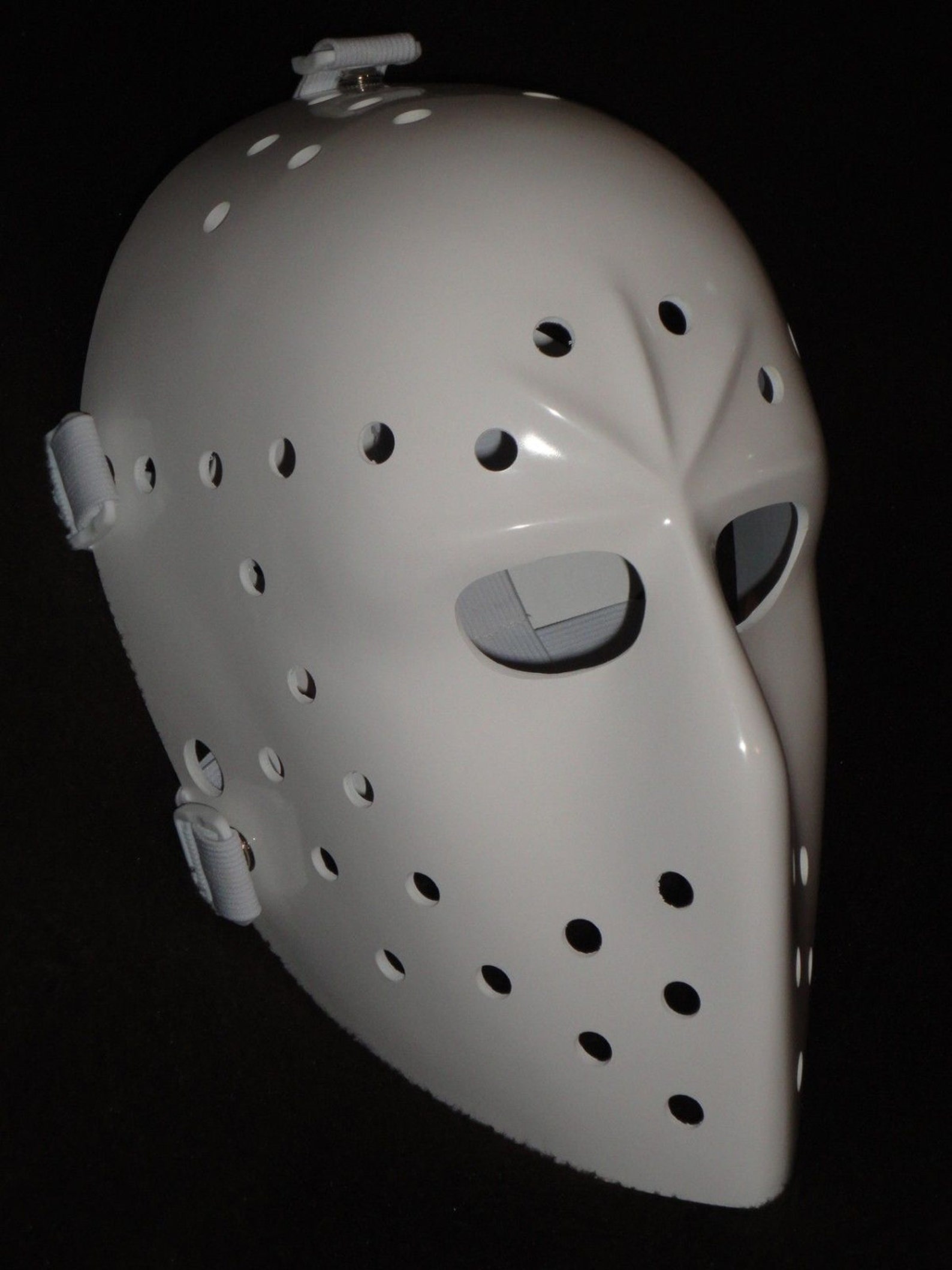 New Vintage Parent Hockey Goalie Mask White Etsy