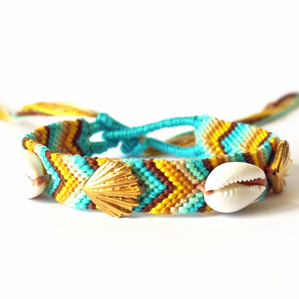 Hand woven friendship bracelet wrap bracelet