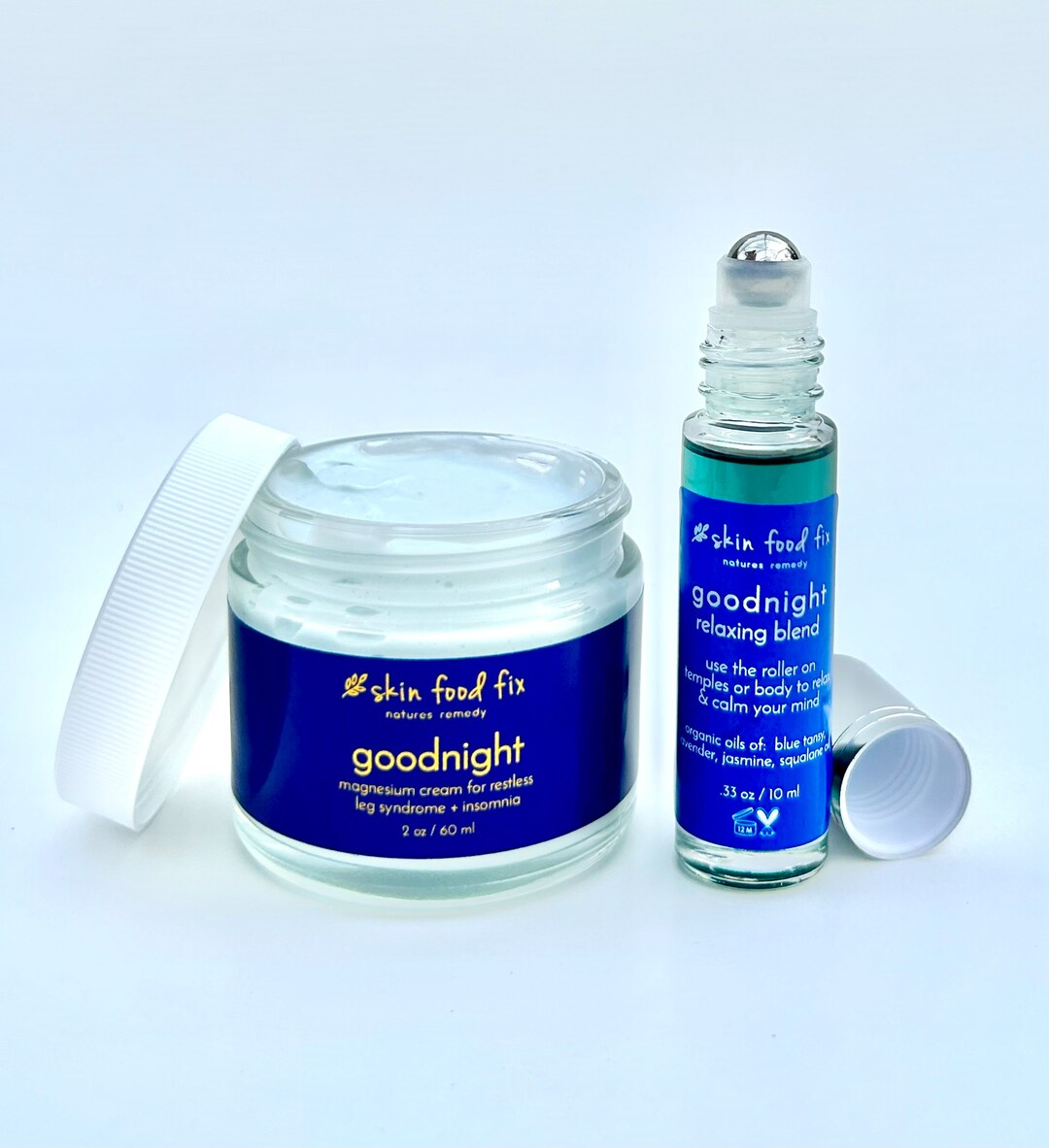 Magnesium Cream Sleep Set, Blue Tansy Lavender Oils, Jasmine Oil, Anxious, Vegan Natural