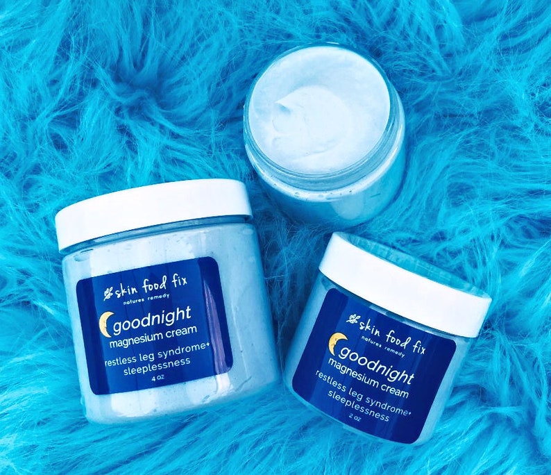 Magnesium Cream Sleep Insomnia Pain in legs or muscles Blue Etsy