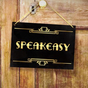 Speakeasy party decor. Art deco poster. Prohibition era party sign. Great Gatsby party decoration. Roaring twenties party decorations.