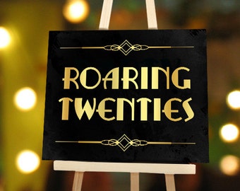 Roaring 20s party decoration. Art deco poster. Great Gatsby party decoration. Roaring twenties Party supplies. Gatsby wedding decoration