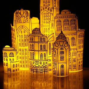 Printable Roaring 20s party decor. Paper home decor. DIY party lights, table decor, Great Gatsby decorations, holiday decor, luminaries