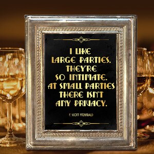Roaring twenties party decoration. F. Scott Fitzgerald quote print. Great Gatsby party decor. Art deco poster. Gatsby wedding decor.