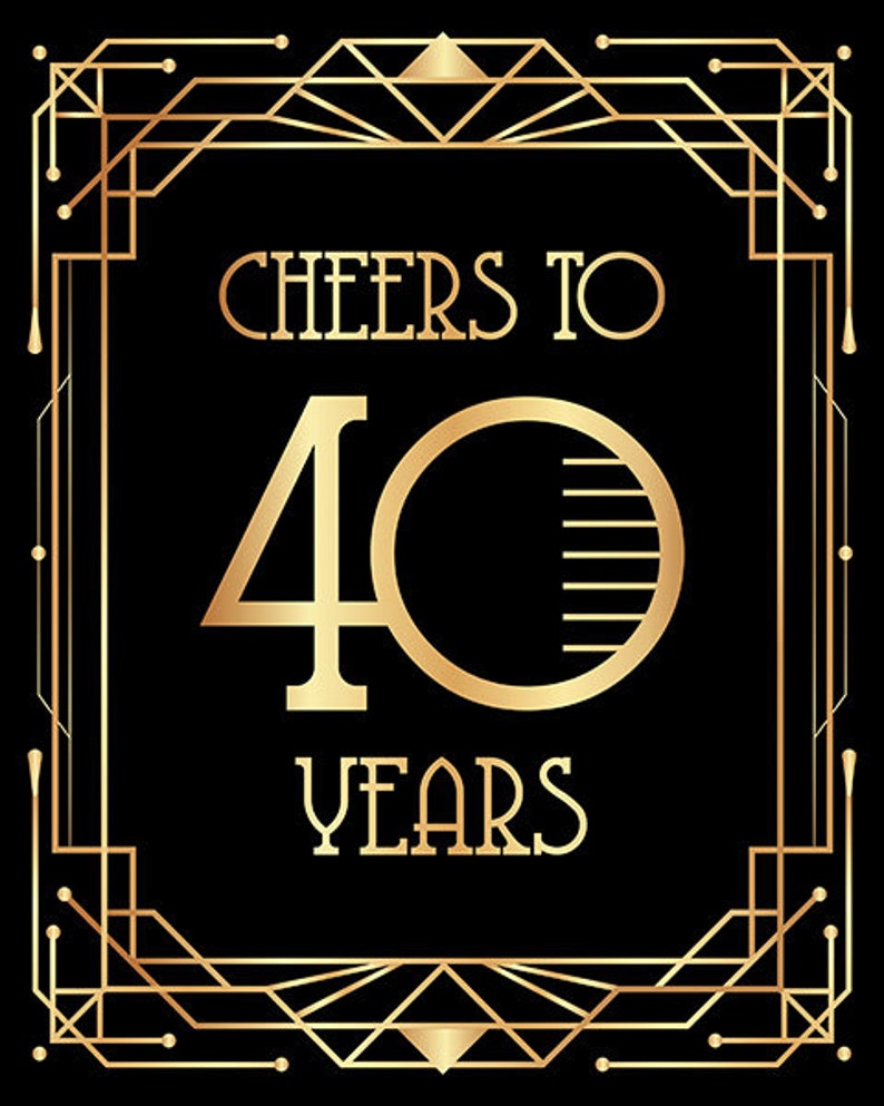 Cheers to 40 Years Printable Sign Poster Print. 40 Year - Etsy