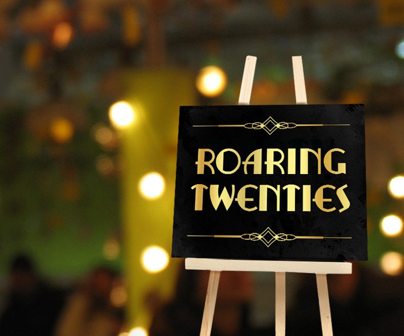 Roaring 20s party decoration. Art deco poster. Great Gatsby | Etsy