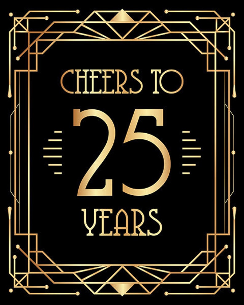 Cheers to 25 Years Printable Sign Poster Print. 25 Year - Etsy