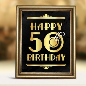 Birthday Decorations. Printable Birthday Poster. Happy 50th Birthday ...