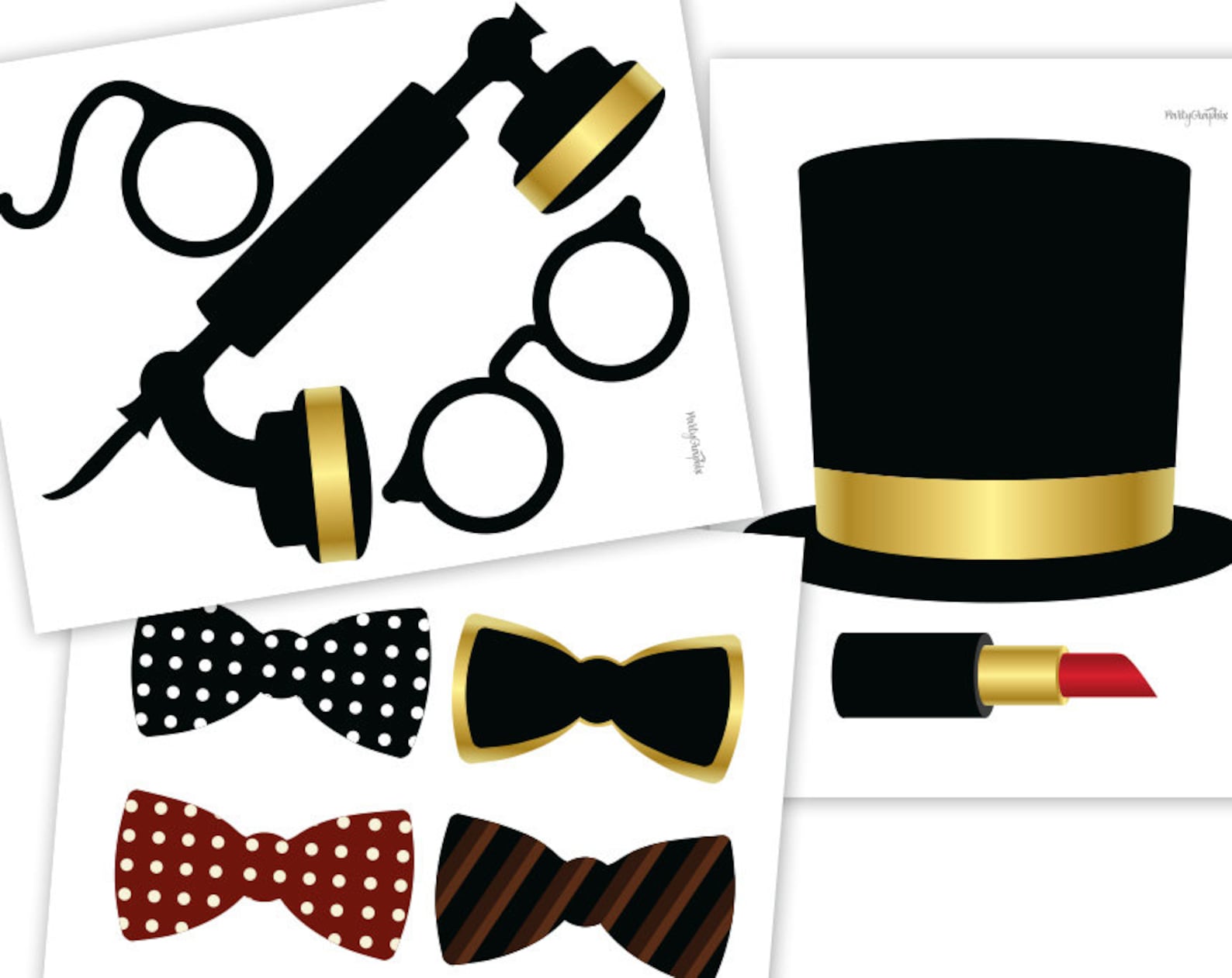 Photo Booth Props Printable PDF. Great Gatsby Props. Great - Etsy