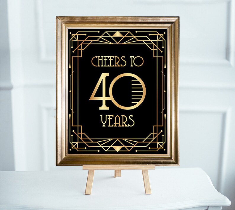Cheers to 40 Years Printable Sign Poster Print. 40 Year - Etsy
