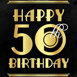 Birthday Decorations. Printable Birthday Poster. Happy 50th - Etsy