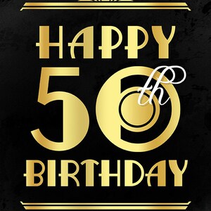 Birthday Decorations. Printable Birthday Poster. Happy 50th Birthday ...