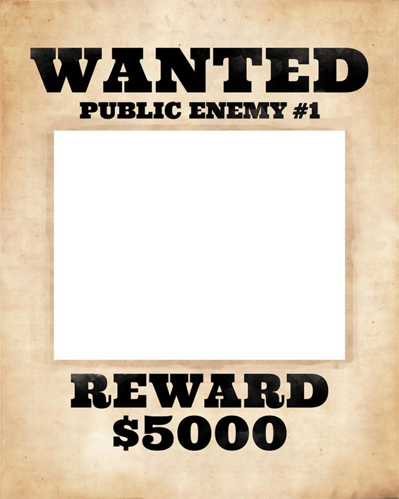 Photo booth frame prop. Printable wanted poster. Wanted sign. Prohibition party supplies. Party decoration. Great Gatsby party decor. image 2