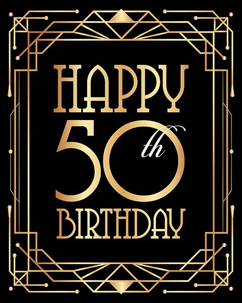 Happy 50th Birthday Sign Printable Birthday Poster. Fiftieth - Etsy Canada