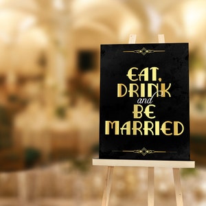 Wedding printables, Great gatsby bridal shower sign. Bachelorette Great Gatsby wedding decor. Roaring twenties printable weddings decoration
