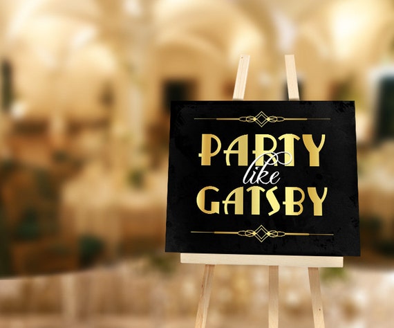 Gatsby Party Decor Printable Sign, Gatsby Wedding, Roaring