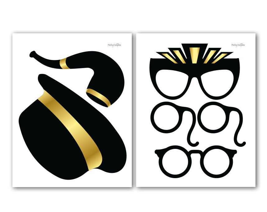 Gatsby Photo Booth Props PRINTABLE PDF. Great Gatsby Party Props