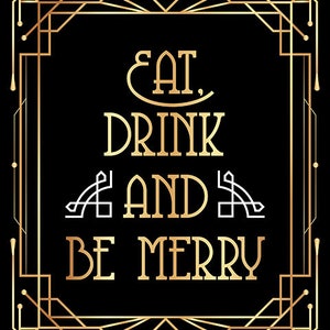 Eat Drink and Be Merry Digital Download, Printable Print Sign. Great ...