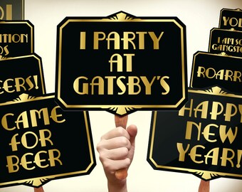 JeVenis 1920er Jahre Fotobox Requisiten – 40 Teile, Roaring 20s Party Deko, Gatsby Motto