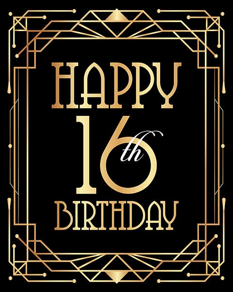 Happy 16th Birthday Sign Printable Birthday Poster. Sweet 16 - Etsy Australia