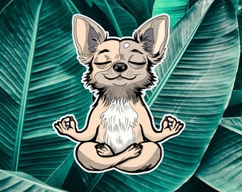 Meditating Chihuahua Sticker