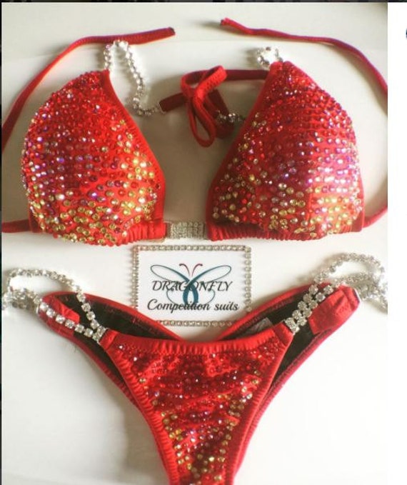 Items similar to Stunning 3D Red Competition Bikini suit on Etsy