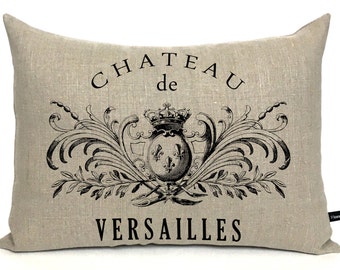 Chateau de Versailles pillow; French lumbar pillow; French country, cottage, shabby decor; #215