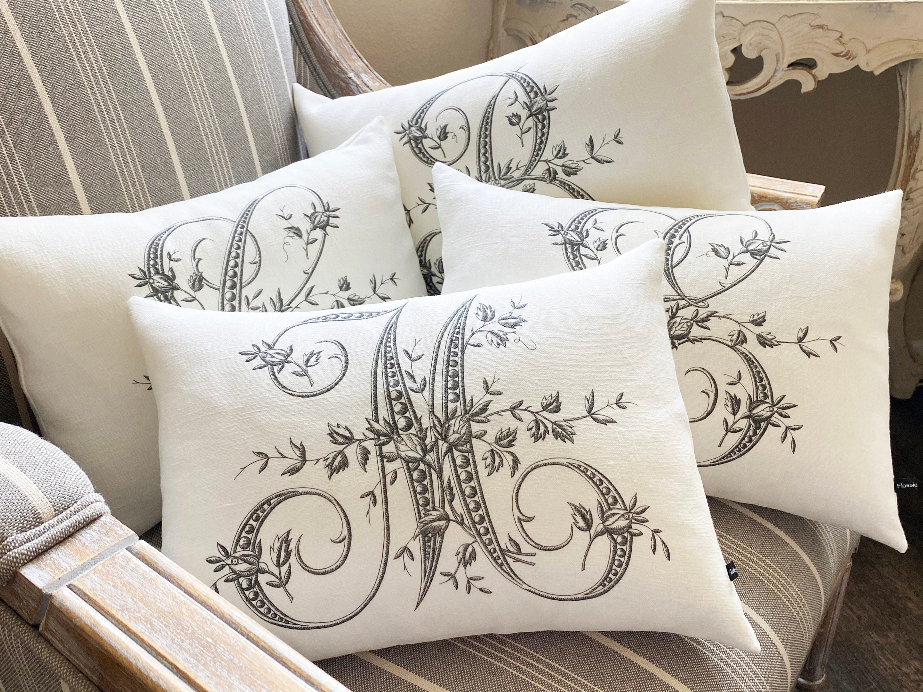 initial pillow cover