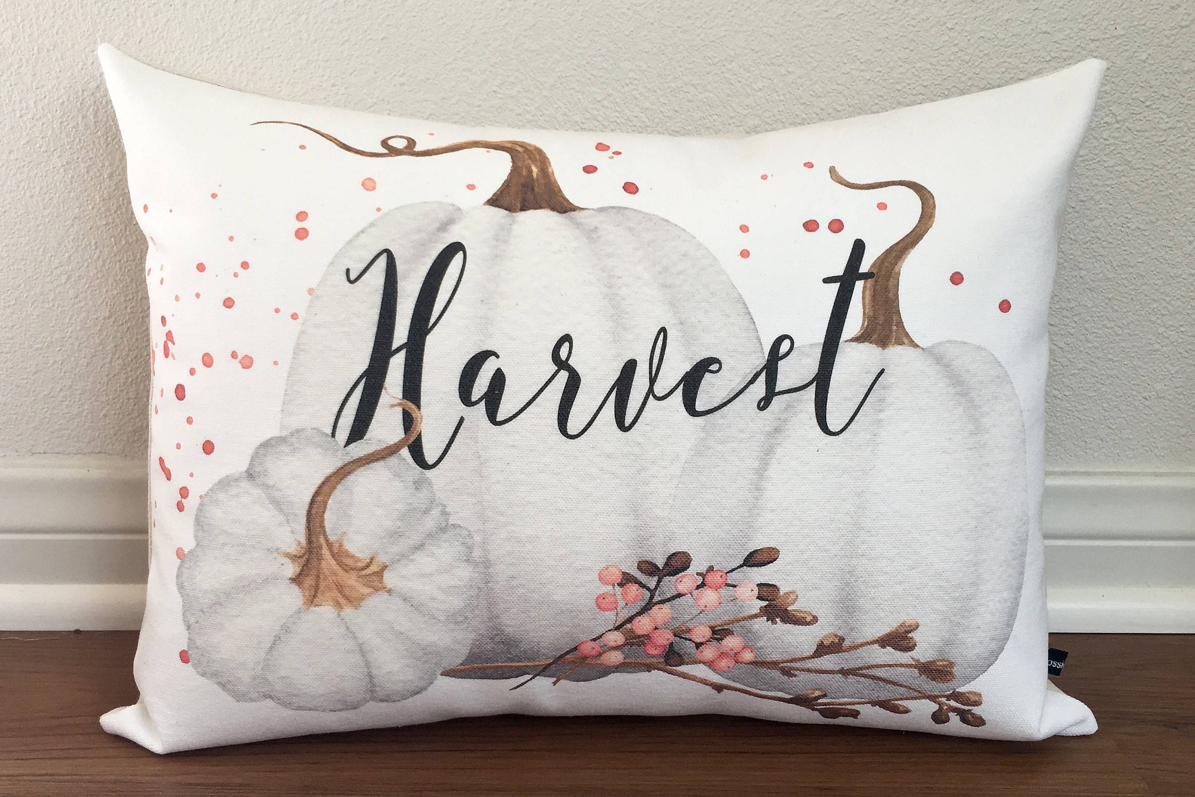 1. Autumn Harvest Pumpkin Pillow