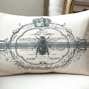 French Bee Pillow Cover: Country Cottage Lumbar Cushion #703 bild 1
