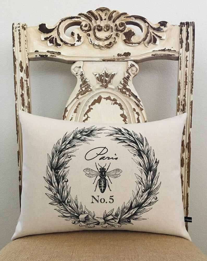 Paris Queen Bee pillow cover French country shabby cottage Etsy