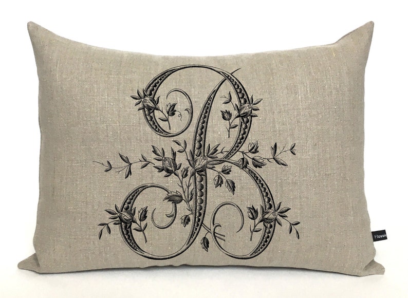 French Initial Pillow Cover French Lumbar Pillow French Etsy