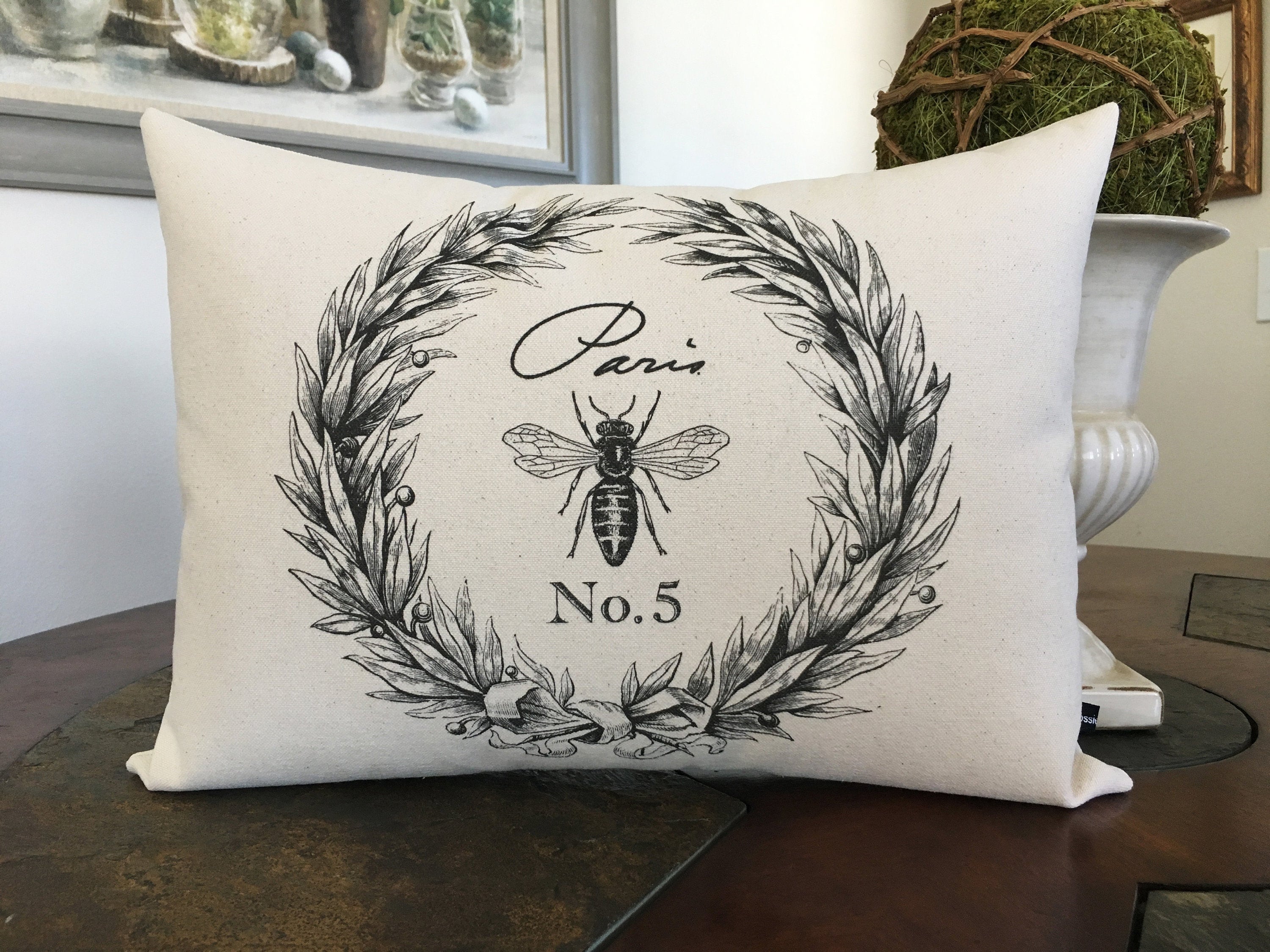 Paris Queen Bee pillow cover French country shabby cottage Etsy