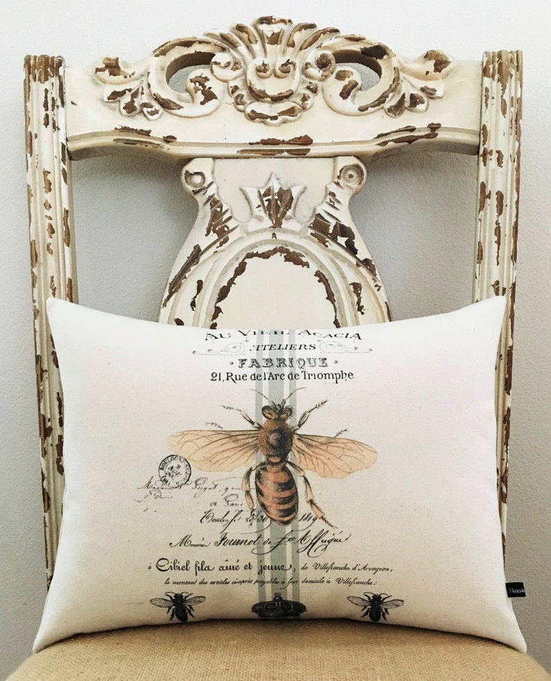 French Queen Bee pillow cover French country cottage shabby Etsy