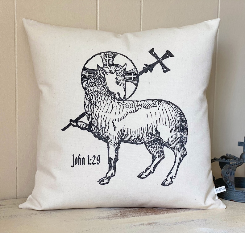 Lamb of God Pillow Cover Angus Dei Pillow John 129 Pillow Etsy