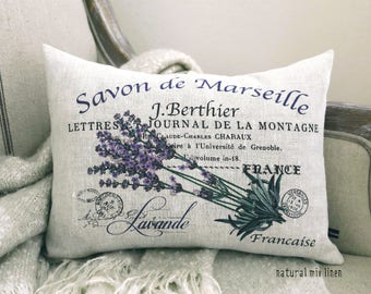 French Lavender pillow cover; French lumbar pillow; French, shabby, cottage decor; #210