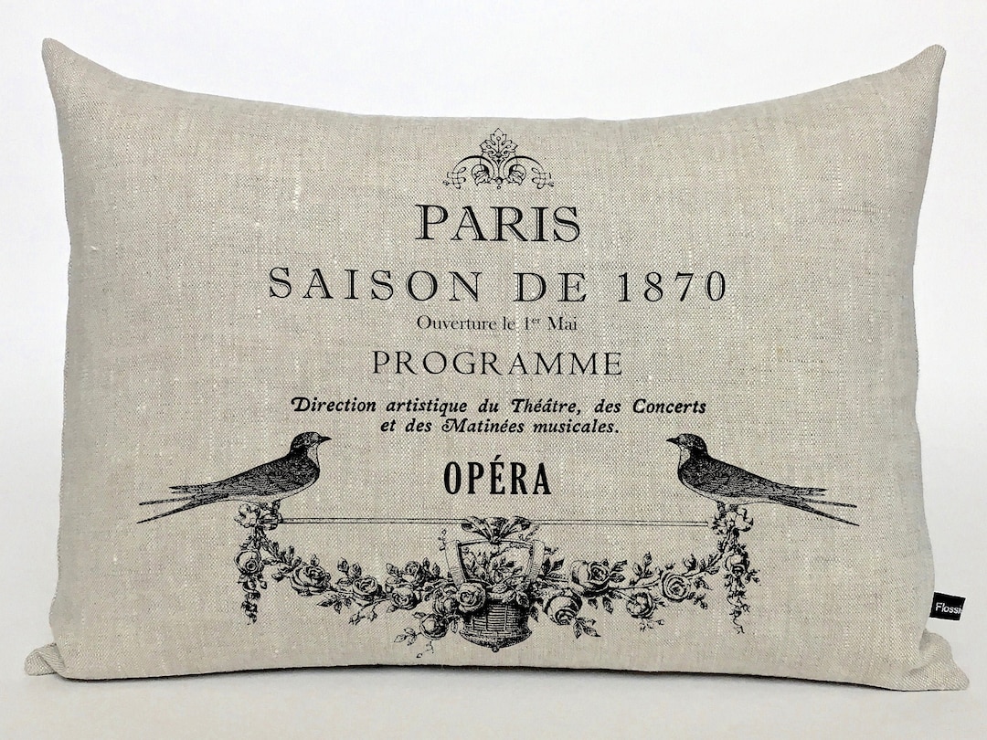 Paris Opera Pillow Cover French Bird Pillow French Words - Etsy