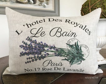 French Lavender pillow cover; French lumbar pillow; French Country, shabby, cottage, farmhouse decor; #220