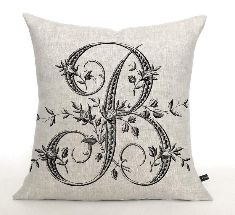 French Initial Pillow Cover Layering Size Pillow French Etsy