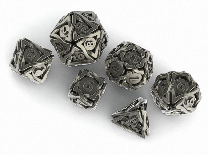 Steel DnD Set /'Twined/' Balaced Metal Gaming Dice