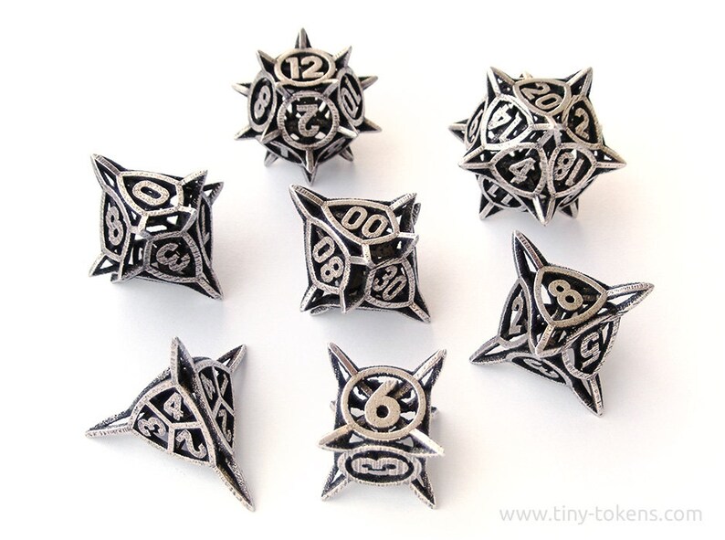 7 Dice Gaming Set including 10d10/decader Stainless Steel Etsy