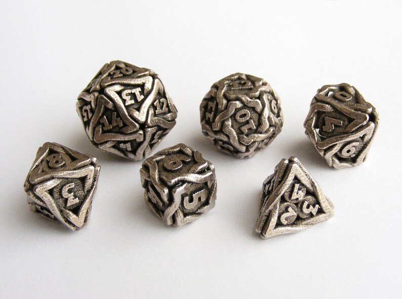 Steel DnD Set /'Twined/' Balaced Metal Gaming Dice