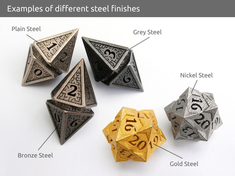 Steel DnD Set /'Twined/' Balaced Metal Gaming Dice