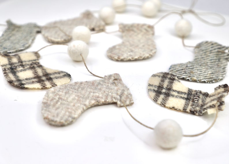 Stocking Garland Felted Ball and Christmas Stocking Garland Etsy