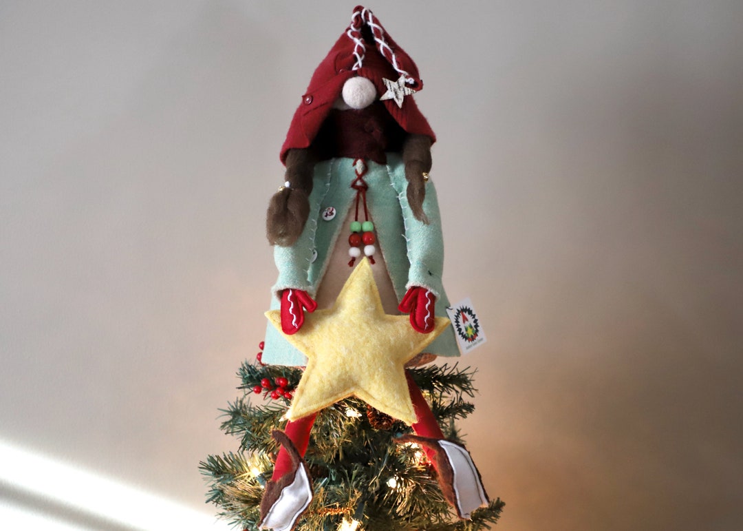 Gnome Tree Topper Christmas Tree Topper Sustainable Upcycled Etsy Canada